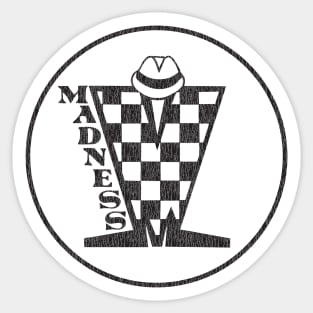 Madness Vintage Plastisol Texture Checkerboard Black Sticker